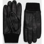 Dámske Kožené rukavice Samsøe & Samsøe čiernej farby z bavlny 