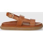 Dámske Kožené sandále Alohas hnedej farby zo syntetiky vo veľkosti 35 na leto 