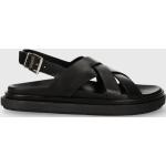 Dámske Kožené sandále Alohas čiernej farby zo syntetiky vo veľkosti 39 na leto 