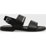 Pánske Designer Kožené sandále Karl Lagerfeld čiernej farby zo syntetiky vo veľkosti 46 v zľave na leto 