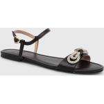 Dámske Designer Kožené sandále Moschino Love Moschino čiernej farby zo syntetiky vo veľkosti 38 na leto 
