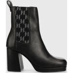 Dámske Designer Členkové topánky Karl Lagerfeld čiernej farby z kože vo veľkosti 35 v zľave 