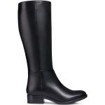 Kožené topánky Geox D FELICITY D čierna farba, na plochom podpätku, D84G1D 00043 C9999