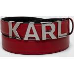 Dámske Designer Opasky Karl Lagerfeld červenej farby z kože vo veľkosti XL s dĺžkou 85 v zľave 