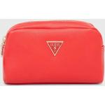 Dámske Kozmetické tašky Guess červenej farby z polyuretánu Vegan 