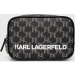 Pánske Designer Kozmetické tašky Karl Lagerfeld čiernej farby z polyuretánu Vegan 