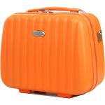 Malé cestovné kufre oranžovej farby z plastu na zips objem 10 l 
