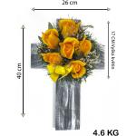 Sošky žltej farby s kvetinovým vzorom s výškou 17 cm 