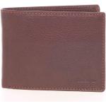 Pánske Kožené peňaženky Sendi Design hnedej farby v elegantnom štýle na zips 