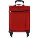 Dámske Malé cestovné kufre ormi červenej farby v elegantnom štýle na zips 