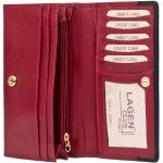 Dámske Kožené peňaženky Lagen červenej farby 