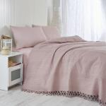 Prehozy na posteľ fialovej farby s jednofarebným vzorom z bavlny 