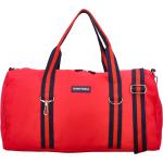 Dámske Cestovné tašky červenej farby v športovom štýle z tkaniny na zips 