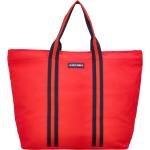 Dámske Cestovné tašky červenej farby v športovom štýle z tkaniny na zips 