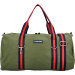 Dámske Cestovné tašky zelenej farby v športovom štýle z tkaniny na zips 