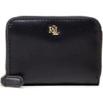 Dámske Designer Malé peňaženky Ralph Lauren čiernej farby na zips v zľave 