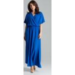 Dámske Letné šaty Lenitif modrej farby z viskózy v zľave 