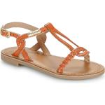 Detské Kožené sandále Les Tropeziennes oranžovej farby vo veľkosti 35 na leto 