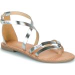 Dámske Kožené sandále Les Tropeziennes striebornej farby vo veľkosti 41 metalické na leto 