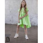 Dievčenské letné šaty zelenej farby z bavlny do 6 rokov 