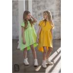 Dievčenské letné šaty žltej farby z bavlny do 6 rokov 