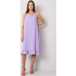Dámske Denné šaty FashionHunters svetlo fialovej farby v ležérnom štýle z bavlny Onesize v zľave 