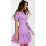 Dámske Denné šaty FashionHunters svetlo fialovej farby v ležérnom štýle vo veľkosti S v zľave 
