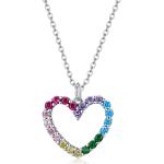 Dámske Strieborné náhrdelníky viacfarebné na Valentín 