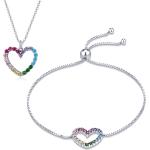 Dámske Strieborné náhrdelníky viacfarebné na Valentín 