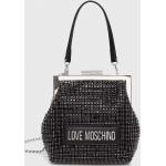 Dámske Designer Clutch kabelky Moschino Love Moschino čiernej farby z polyuretánu v zľave 