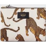 Dámske Clutch kabelky Wouf béžovej farby s leopardím vzorom 