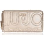 Dámske Luxusné peňaženky Liu Jo zlatej farby na zips 