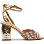 Dámske Kožené sandále Liu Jo zlatej farby vo veľkosti 35 metalické na leto 