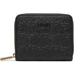 Dámske Luxusné peňaženky Liu Jo čiernej farby z koženky na zips v zľave 