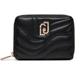 Dámske Luxusné peňaženky Liu Jo čiernej farby z koženky na zips v zľave 
