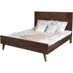 Dvojlôžkové postele livin hill hnedej farby v elegantnom štýle z dreva s nohami 