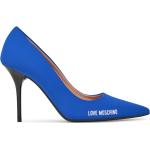 Dámske Designer Lodičky Moschino Love Moschino modrej farby v elegantnom štýle vo veľkosti 39 v zľave na jar 