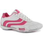 Lonsdale Camden Trainers Ladies White/Cerise 4