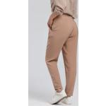 Dámske Chino nohavice hnedej farby s jednofarebným vzorom z umelého hodvábu v zľave 