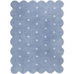 Ručne tkané koberce modrej farby s bodkovaným vzorom z tkaniny 