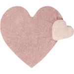 Ručne tkané koberce ružovej farby z tkaniny s motívom: Srdcia 