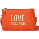 Dámske Designer Crossbody kabelky Moschino Love Moschino oranžovej farby z koženky v zľave 
