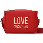 Dámske Designer Crossbody kabelky Moschino Love Moschino červenej farby z koženky v zľave 