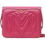 Dámske Designer Crossbody kabelky Moschino Love Moschino ružovej farby z koženky v zľave 