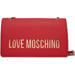 Dámske Designer Kožené kabelky Moschino Love Moschino červenej farby z koženky v zľave 