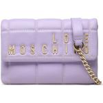 Dámske Designer Kožené kabelky Moschino Love Moschino fialovej farby z koženky v zľave 