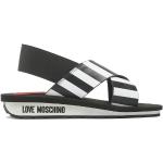 Dámske Designer Kožené sandále Moschino Love Moschino čiernej farby vo veľkosti 36 v zľave na leto 
