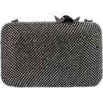 Dámske Elegantné kabelky čiernej farby v elegantnom štýle zo syntetiky s kamienkami 