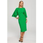 Dámske Letné šaty Moe zelenej farby v biznis štýle z polyesteru s dĺžkou: Pod kolená v zľave na Svadbu 