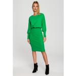 Dámske Letné šaty Moe zelenej farby v biznis štýle z polyesteru s dĺžkou: Pod kolená v zľave na Svadbu 